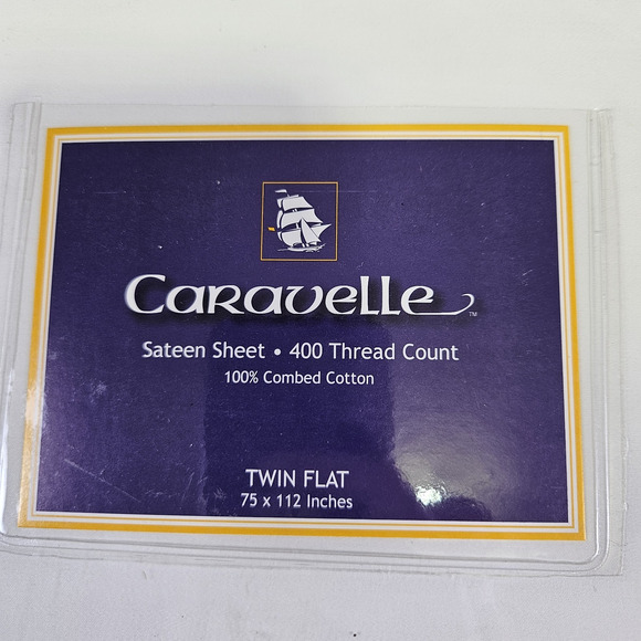 $265 Caravelle 400 Luxury Sateen Cotton White Twin Sheet Set 4PC European Linens - Picture 10 of 13